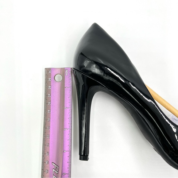 Jessica Simpson Calie Black Patent Faux Vegan Leather Heels Pumps Shoes 9.5 - Picture 12 of 13
